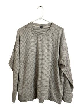 aerie sweatshirt Gray Ribbed Crewneck slouchy comfy lounge pullover large